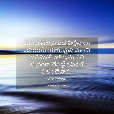 Picture 05 - లూకా 8:15 TELIRV - మంచి నేలపై పడే - Bible Verse Picture