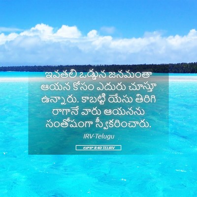Picture 05 - లూకా 8:40 TELIRV - ఇవతలి ఒడ్డున - Bible Verse Picture