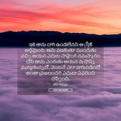 Picture 05 - లూకా 8:47 TELIRV - ఇక తాను దాగి - Bible Verse Picture