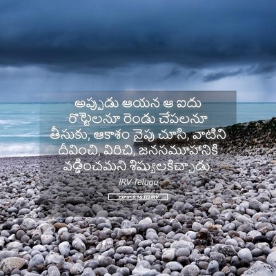 Picture 05 - లూకా 9:16 TELIRV - అప్పుడు ఆయన ఆ ఐదు - Bible Verse Picture