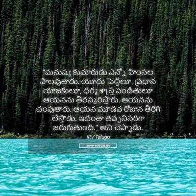Picture 05 - లూకా 9:22 TELIRV - “మనుష్య కుమారుడు - Bible Verse Picture