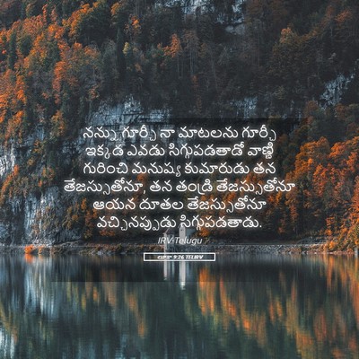 Picture 05 - లూకా 9:26 TELIRV - నన్ను గూర్చీ నా - Bible Verse Picture