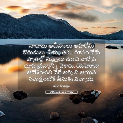 Picture 05 - లేవీకాండం 10:1 TELIRV - నాదాబు అబీహులు - Bible Verse Picture