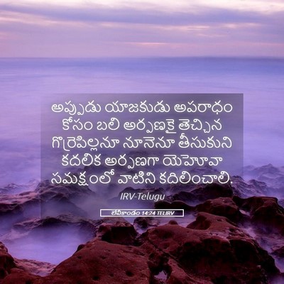 Picture 05 - లేవీకాండం 14:24 TELIRV - అప్పుడు యాజకుడు - Bible Verse Picture