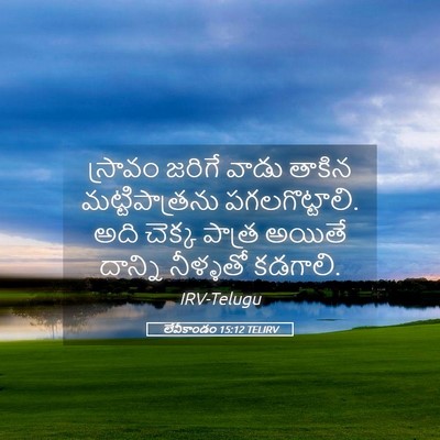 Picture 05 - లేవీకాండం 15:12 TELIRV - స్రావం జరిగే వాడు - Bible Verse Picture