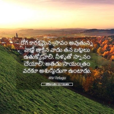 Picture 05 - లేవీకాండం 15:7 TELIRV - రోగ కారకమైన - Bible Verse Picture