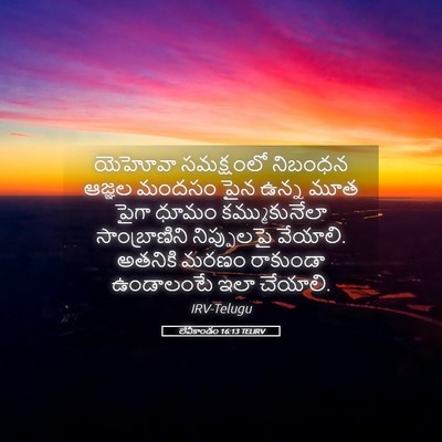 Picture 05 - లేవీకాండం 16:13 TELIRV - యెహోవా సమక్షంలో - Bible Verse Picture