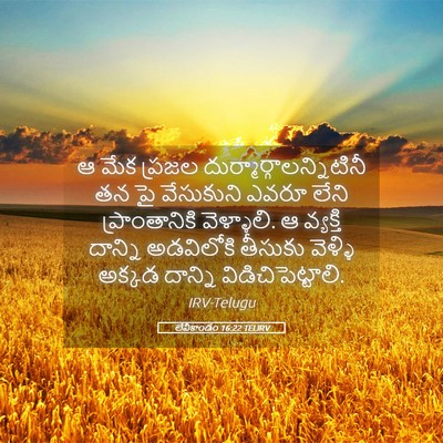 Picture 05 - లేవీకాండం 16:22 TELIRV - ఆ మేక ప్రజల - Bible Verse Picture
