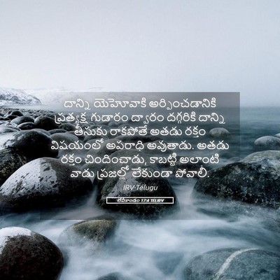 Picture 05 - లేవీకాండం 17:4 TELIRV - దాన్ని యెహోవాకి - Bible Verse Picture