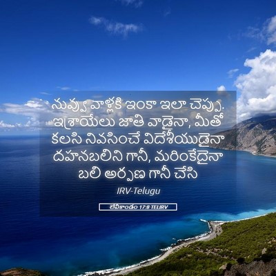 Picture 05 - లేవీకాండం 17:8 TELIRV - నువ్వు వాళ్లకి - Bible Verse Picture