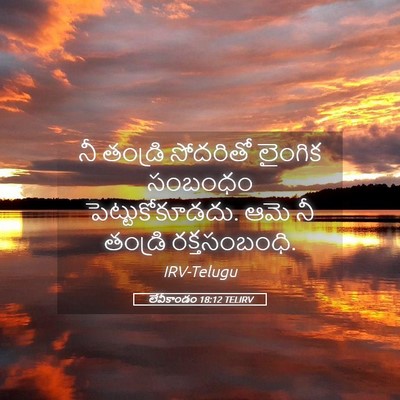 Picture 05 - లేవీకాండం 18:12 TELIRV - నీ తండ్రి సోదరితో - Bible Verse Picture