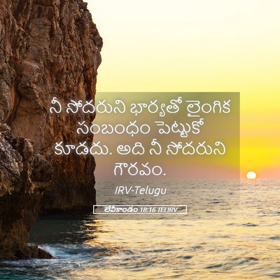 Picture 05 - లేవీకాండం 18:16 TELIRV - నీ సోదరుని - Bible Verse Picture