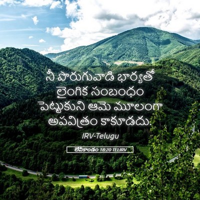 Picture 05 - లేవీకాండం 18:20 TELIRV - నీ పొరుగువాడి - Bible Verse Picture
