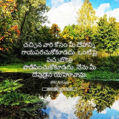 Picture 05 - లేవీకాండం 19:28 TELIRV - చచ్చిన వారి కోసం - Bible Verse Picture