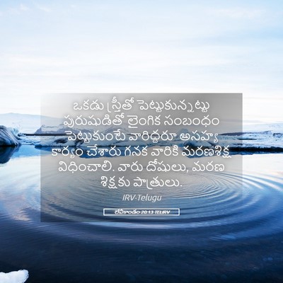 Picture 05 - లేవీకాండం 20:13 TELIRV - ఒకడు స్త్రీతో - Bible Verse Picture