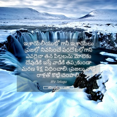 Picture 05 - లేవీకాండం 20:2 TELIRV - ఇశ్రాయేలీయుల్లో - Bible Verse Picture