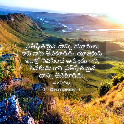 Picture 05 - లేవీకాండం 22:10 TELIRV - ప్రతిష్ఠితమైన - Bible Verse Picture