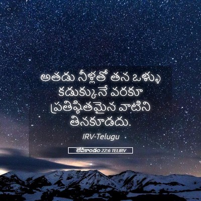 Picture 05 - లేవీకాండం 22:6 TELIRV - అతడు నీళ్లతో తన - Bible Verse Picture