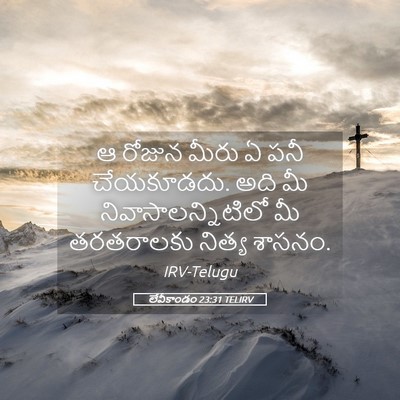 Picture 05 - లేవీకాండం 23:31 TELIRV - ఆ రోజున మీరు ఏ పనీ - Bible Verse Picture