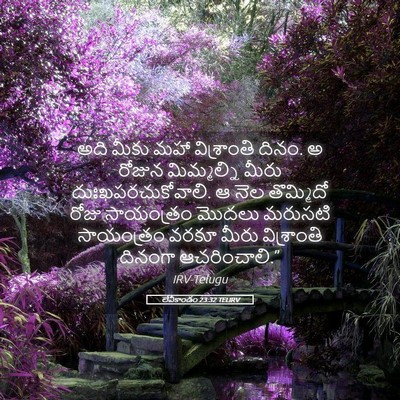 Picture 05 - లేవీకాండం 23:32 TELIRV - అది మీకు మహా - Bible Verse Picture