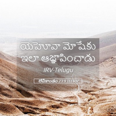 Picture 05 - లేవీకాండం 23:9 TELIRV - యెహోవా మోషేకు ఇలా - Bible Verse Picture