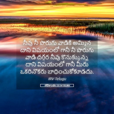 Picture 05 - లేవీకాండం 25:14 TELIRV - నీవు నీ పొరుగు - Bible Verse Picture