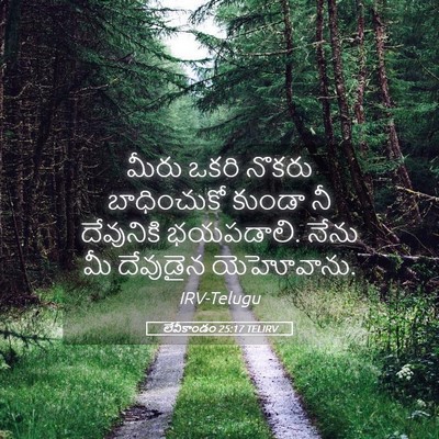 Picture 05 - లేవీకాండం 25:17 TELIRV - మీరు ఒకరి నొకరు - Bible Verse Picture
