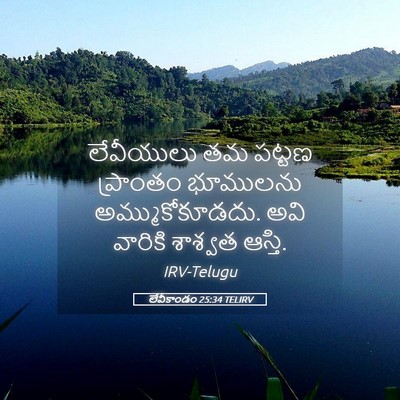 Picture 05 - లేవీకాండం 25:34 TELIRV - లేవీయులు తమ పట్టణ - Bible Verse Picture