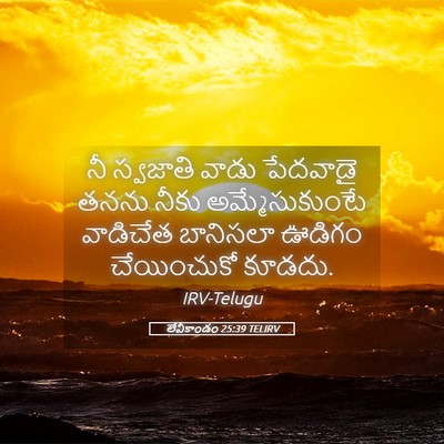 Picture 05 - లేవీకాండం 25:39 TELIRV - నీ స్వజాతి వాడు - Bible Verse Picture