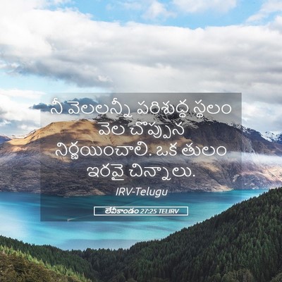 Picture 05 - లేవీకాండం 27:25 TELIRV - నీ వెలలన్నీ - Bible Verse Picture