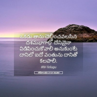 Picture 05 - లేవీకాండం 27:31 TELIRV - ఒకడు తాను - Bible Verse Picture