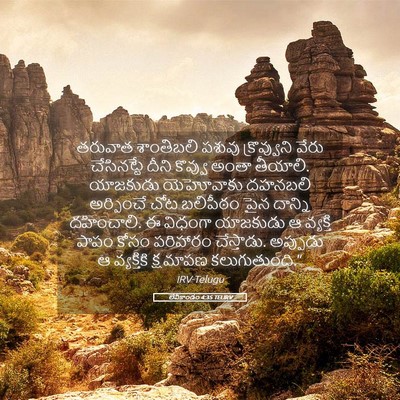 Picture 05 - లేవీకాండం 4:35 TELIRV - తరువాత శాంతిబలి - Bible Verse Picture