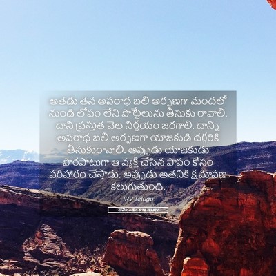 Picture 05 - లేవీకాండం 5:18 TELIRV - అతడు తన అపరాధ బలి - Bible Verse Picture