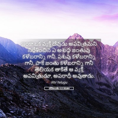 Picture 05 - లేవీకాండం 5:2 TELIRV - ఇంకా ఒక వ్యక్తి - Bible Verse Picture