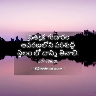 Picture 05 - లేవీకాండం 6:26 TELIRV - ప్రత్యక్ష గుడారం - Bible Verse Picture