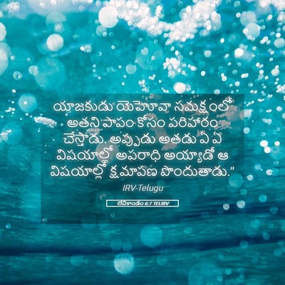 Picture 05 - లేవీకాండం 6:7 TELIRV - యాజకుడు యెహోవా - Bible Verse Picture