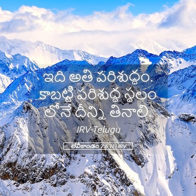 Picture 05 - లేవీకాండం 7:6 TELIRV - ఇది అతి పరిశుద్ధం. - Bible Verse Picture