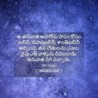 Picture 05 - లేవీకాండం 9:22 TELIRV - ఆ తరువాత అహరోను - Bible Verse Picture