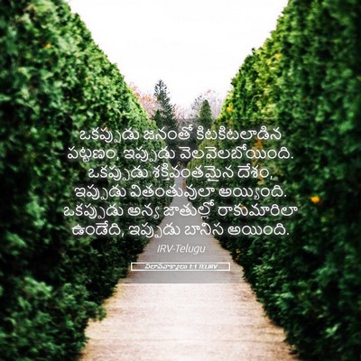 Picture 05 - విలాపవాక్యాలు 1:1 TELIRV - ఒకప్పుడు జనంతో - Bible Verse Picture