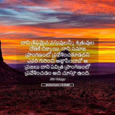Picture 05 - విలాపవాక్యాలు 1:10 TELIRV - దాని శ్రేష్ఠమైన - Bible Verse Picture