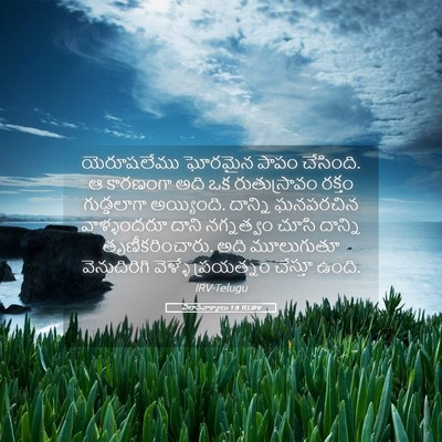 Picture 05 - విలాపవాక్యాలు 1:8 TELIRV - యెరూషలేము ఘోరమైన - Bible Verse Picture