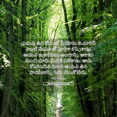 Picture 05 - విలాపవాక్యాలు 2:1 TELIRV - ప్రభువు తన కోపంతో - Bible Verse Picture