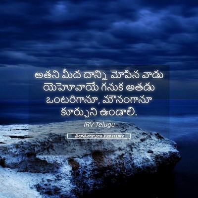 Picture 05 - విలాపవాక్యాలు 3:28 TELIRV - అతని మీద దాన్ని - Bible Verse Picture