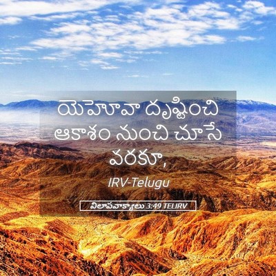 Picture 05 - విలాపవాక్యాలు 3:49 TELIRV - యెహోవా దృష్టించి - Bible Verse Picture