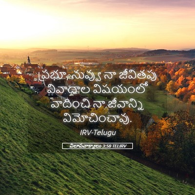 Picture 05 - విలాపవాక్యాలు 3:58 TELIRV - ప్రభూ, నువ్వు నా - Bible Verse Picture