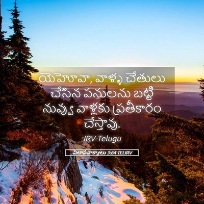 Picture 05 - విలాపవాక్యాలు 3:64 TELIRV - యెహోవా, వాళ్ళ - Bible Verse Picture