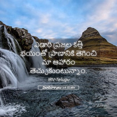 Picture 05 - విలాపవాక్యాలు 5:9 TELIRV - ఎడారి ప్రజల కత్తి - Bible Verse Picture