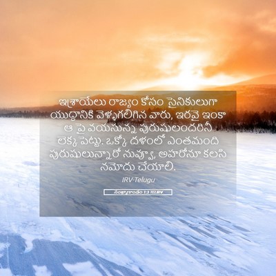 Picture 05 - సంఖ్యాకాండం 1:3 TELIRV - ఇశ్రాయేలు రాజ్యం - Bible Verse Picture