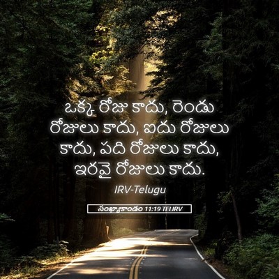Picture 05 - సంఖ్యాకాండం 11:19 TELIRV - ఒక్క రోజు కాదు, - Bible Verse Picture