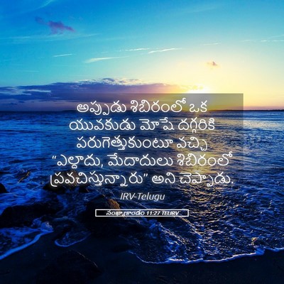 Picture 05 - సంఖ్యాకాండం 11:27 TELIRV - అప్పుడు శిబిరంలో - Bible Verse Picture